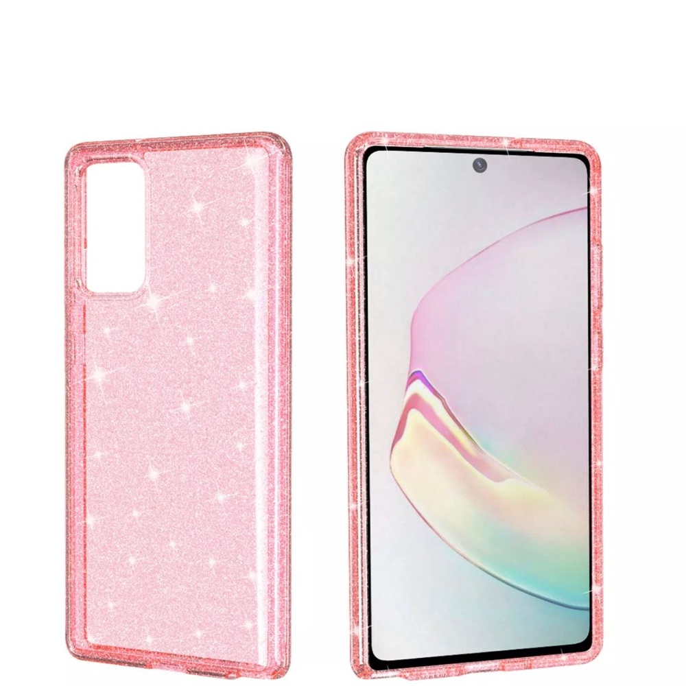 Galaxy Note 20 ultra clear bling case-Pink